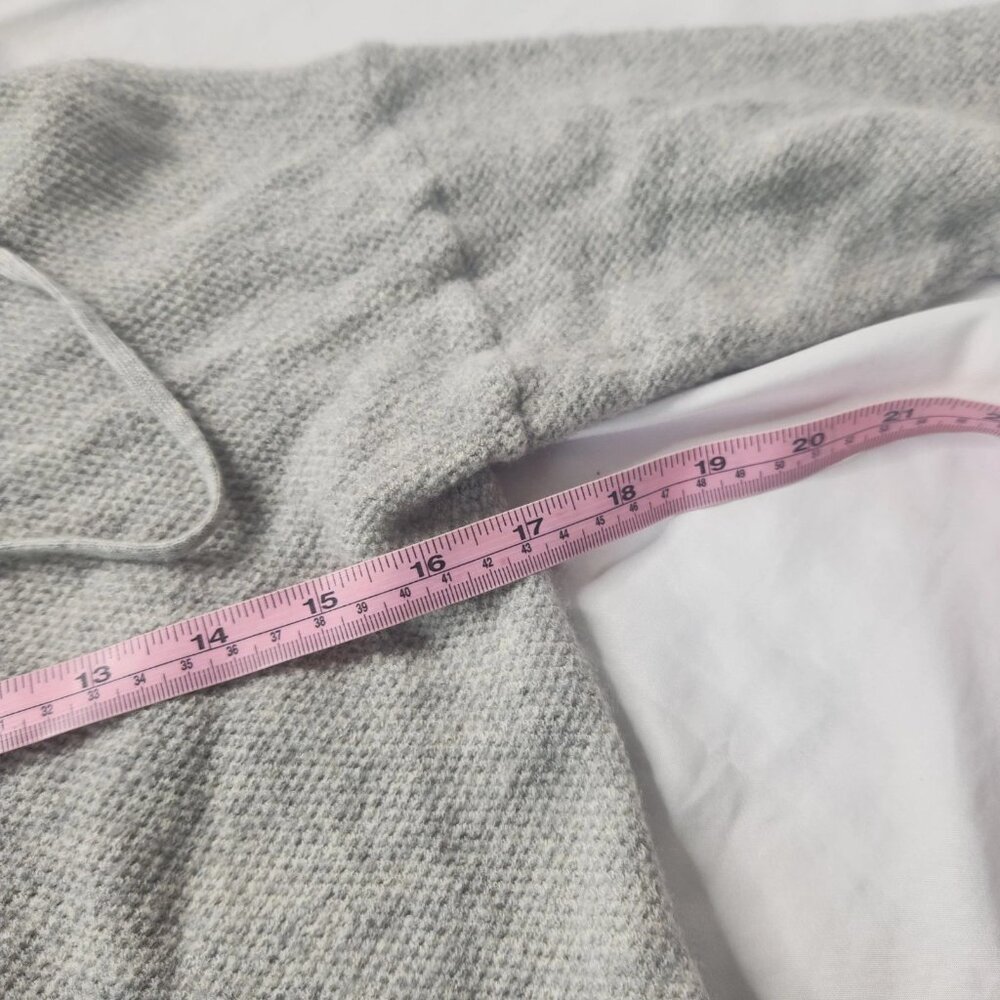 Cashmere Light Gray Hooded V-Neck Sweater - Picture 2 of 5